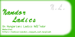 nandor ladics business card